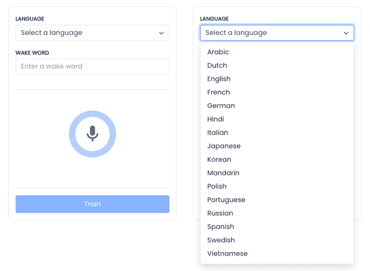 Picovoice Wake Word training UI